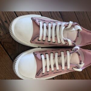 Moncler pink sneakers worn twice!! Brand new!